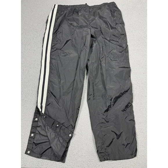 VTG‎ Nike Pants Mens 2XL Black Woven Track Snap Leg Side Stripe Warm Up Athletic