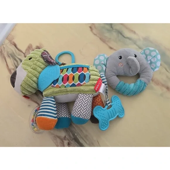 Lot of 2 Skip Hop Bandana Buddies Activity Puppy & Elephant‎ Rattle Baby Toys