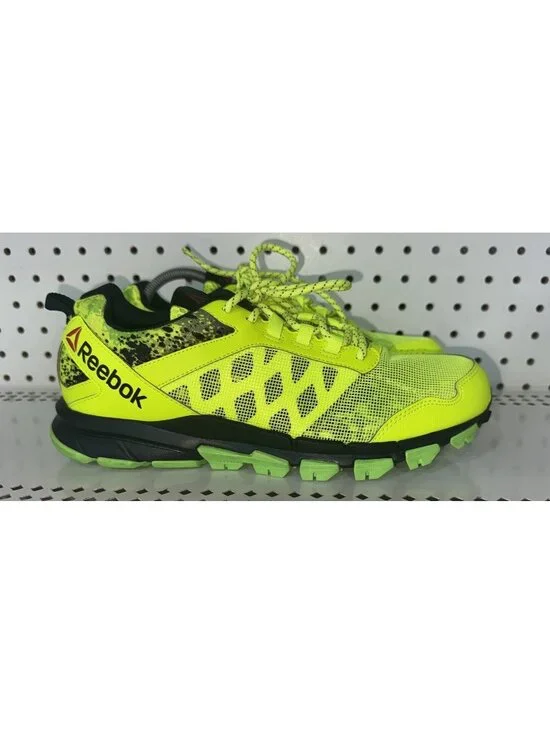 Reebok Trail Warrior Mens Athletic Trail Running Shoes Size 9 Neon Green Black