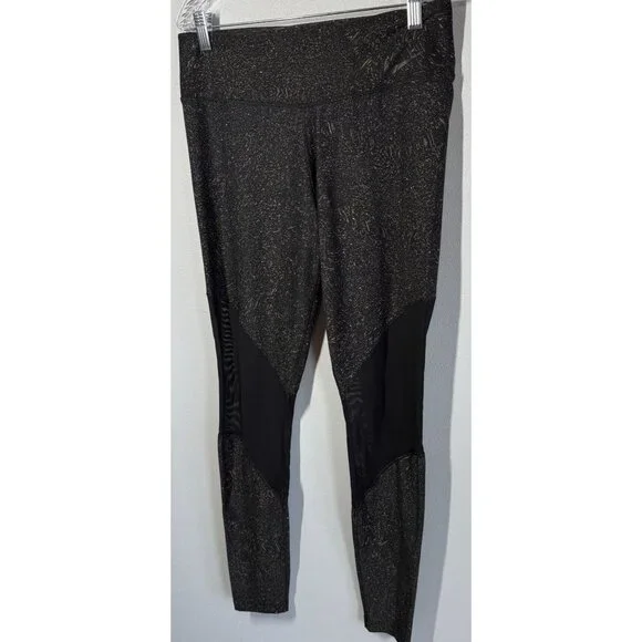 Nike Dri-Fit Womens Full Length Leggings Medium Black‎ Mesh Activewear Gym Yoga