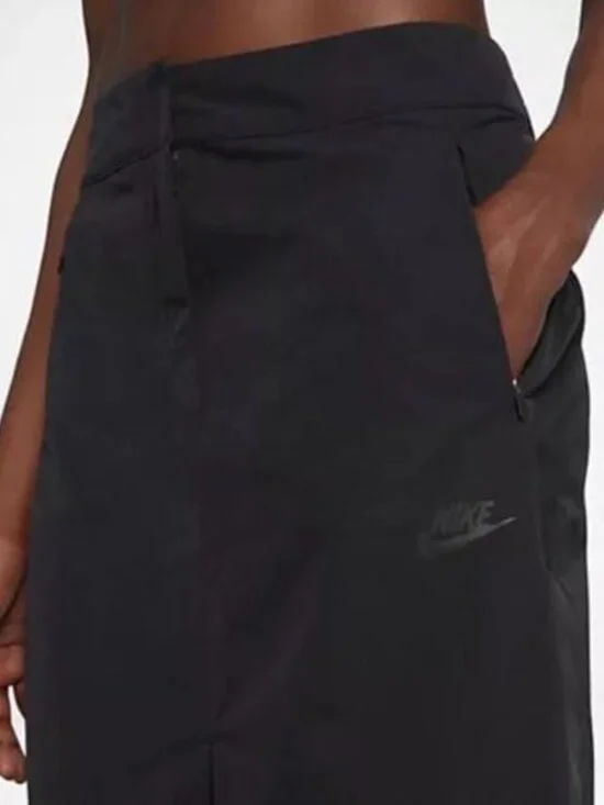 Nike Women's Black Sportswear Bonded Front Slit Casual A-Line Skirt Size L