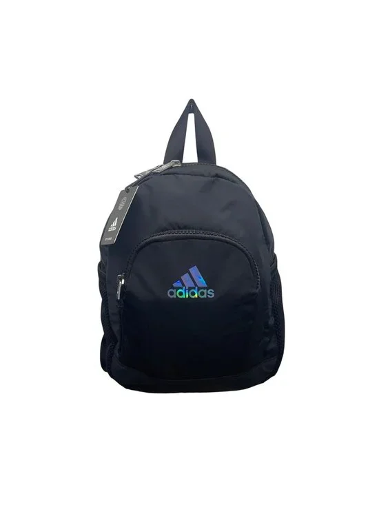 Adidas Unisex Black Recycled Content Adjustable Straps Linear 3 Mini Backpack