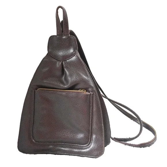Relic Fossil Backpack/Purse‎ Brown Leather Zippered Pockets Adjustable Straps
