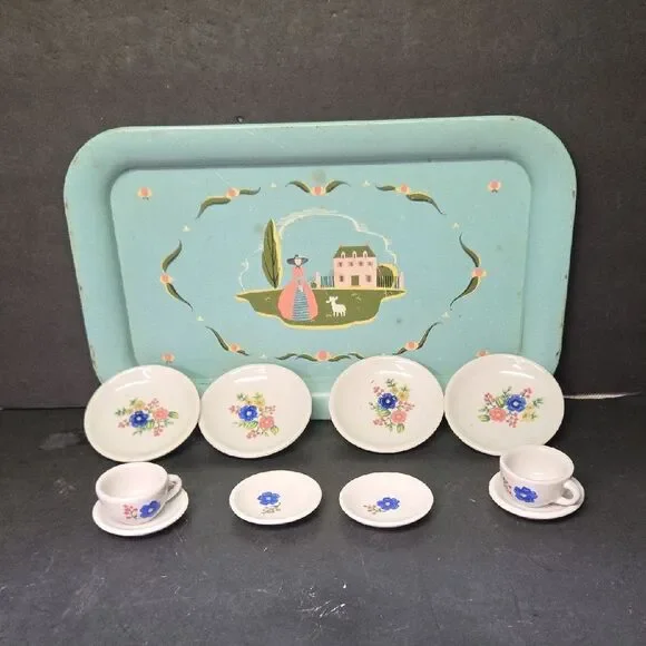 10 Piece Floral Strombecker‎ Tea Set Pieces