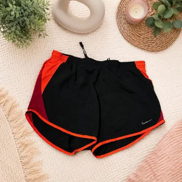 Nike Dri-FIT Tempo Running Shorts Women’s Black Orange Athletic Shorts