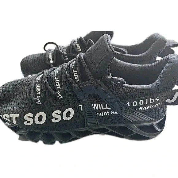 Just So So Mens Running Shoes Black White Blade Non Slip Sneakers Size 40 EU