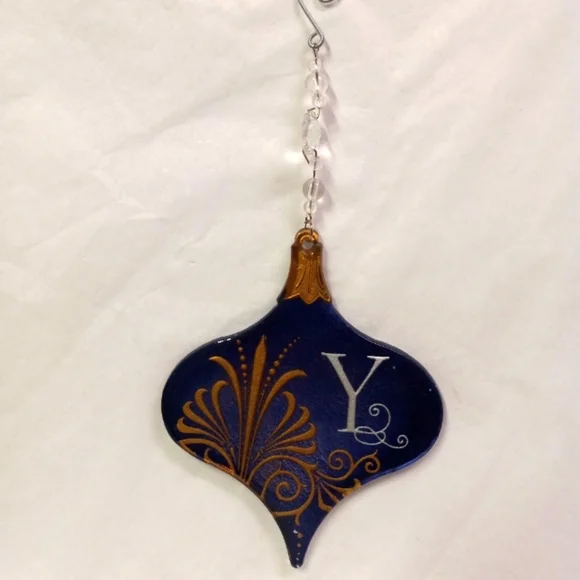 Grassland Road Hallmark Glass Ornament Blue 