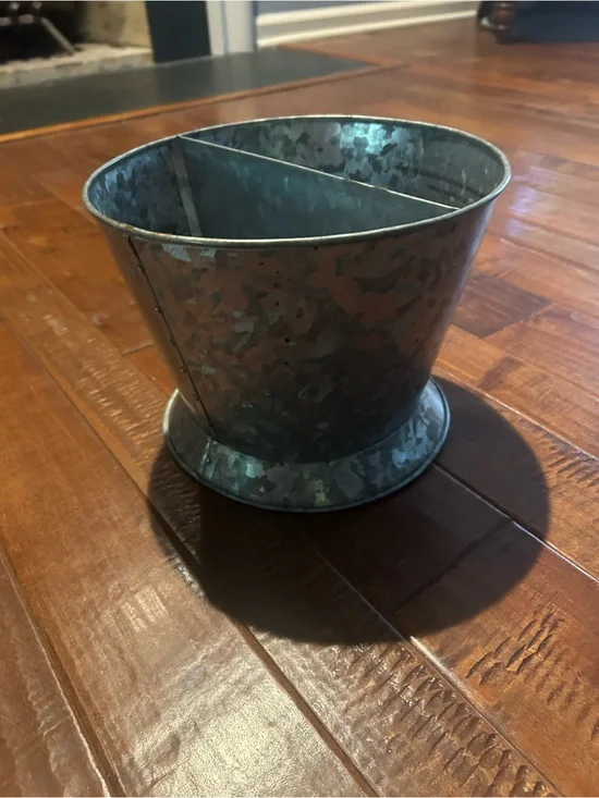 NWT Pottery Barn Galvanized Metal Planter with Divider