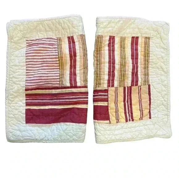 Pottery Barn Rustic Country‎ Farmhouse Quilted Set of 2 Standard Pillow Cases