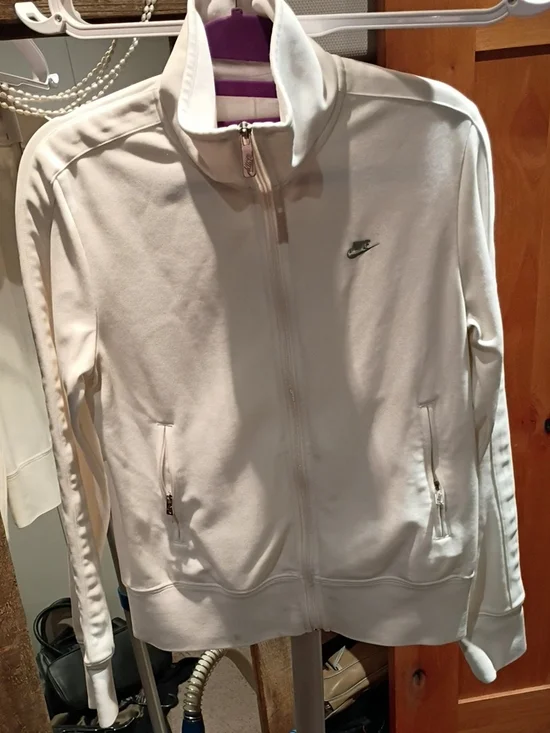 Nike Women's White Full-Zip Bomber Jacket
