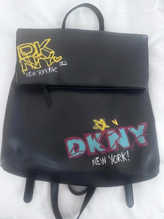 NWT Dkny Tilly Graffiti Fold Over Backpack Tote Purse MSRP $168