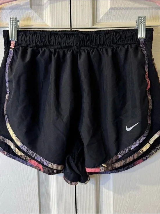 Nike Women's Black Running Shorts with Floral-Trim