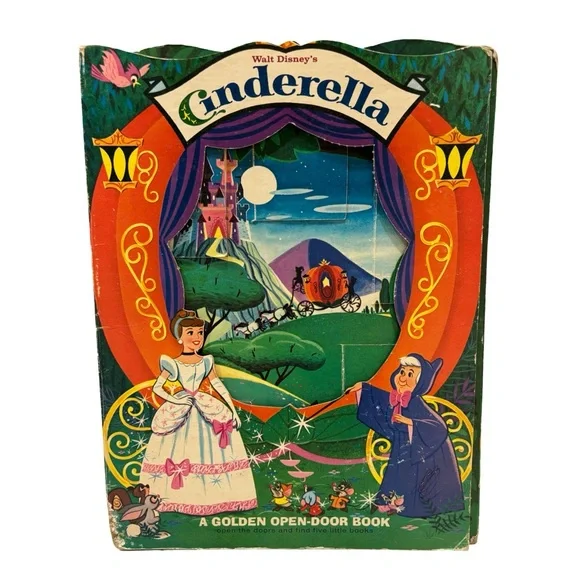VTG 1965 Walt Disney’s Cinderella Golden Open Door‎ Storybook Miniature Books