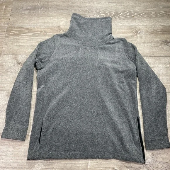 Nike Dri-Fit Pullover Womens Tunic L Gray Fleece‎ Mock Neck AQ4690 Athletic Top