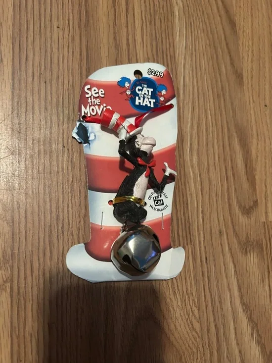 Dr. Seuss Cat in the Hat Red White Black Holiday Ornament with Bell