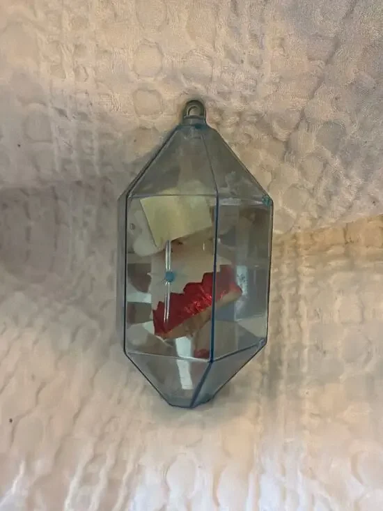 Vintage JewelBrite Teddy Bear Jewel Christmas Ornament Plastic Diorama Decor