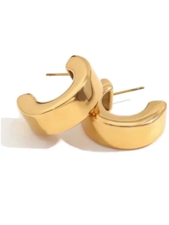 New! Golden Edit Classic Gold Hoop Earrings (1026) NWOT
