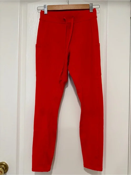 Alo Yoga Red Drawstring Jogger Pants Women's XS Lounge Athleisure