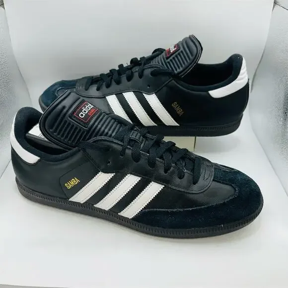 adidas Samba Classic Men's Sneakers Black/White Size 12.5 Low Top Lace-Up