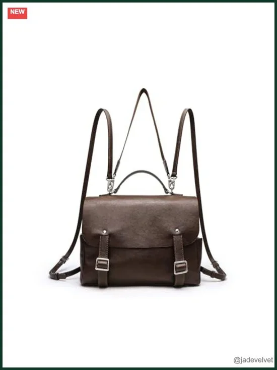 Vintage Faux Leather Convertible Satchel Backpack 3in1