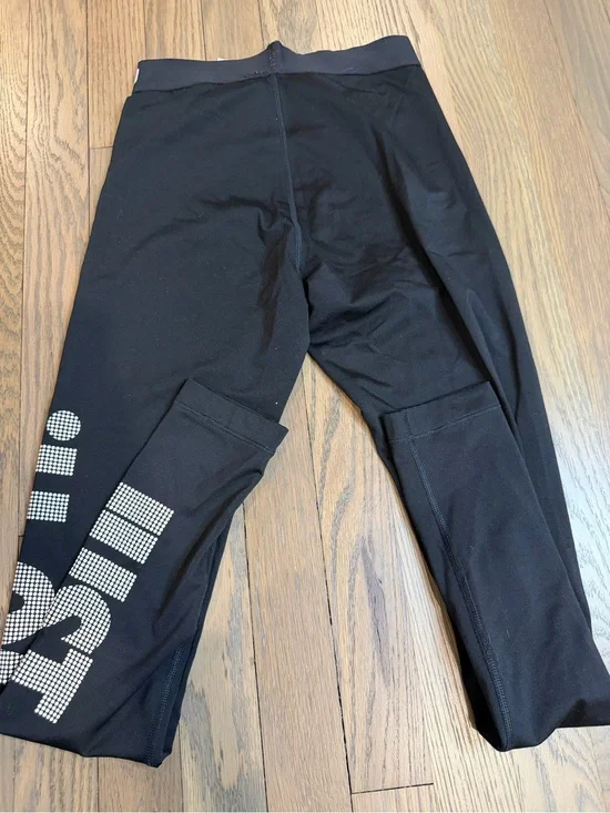 Nike Black Leggings with Rhinestone Logo Detail
