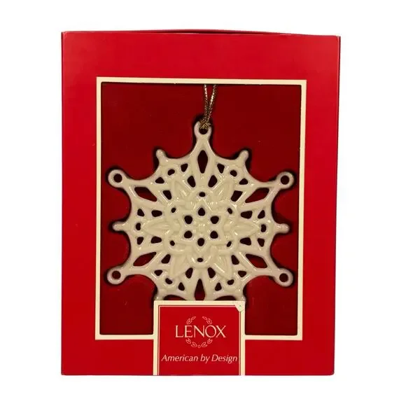 Lenox 2008 Annual Snow Fantasies Snowflake Ornament Original Red Box Christmas