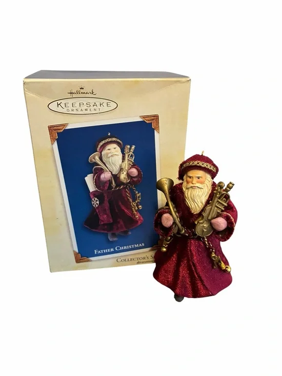 Hallmark Keepsake Father Christmas Ornament 2005 2nd in Series Burgundy Velvet