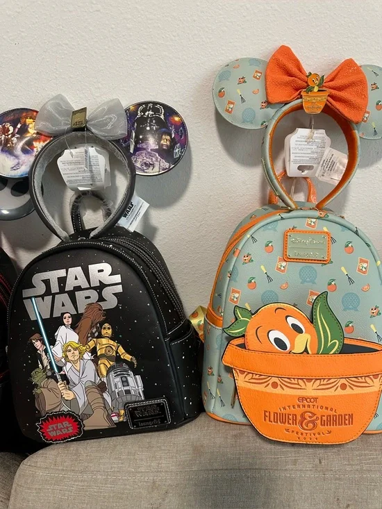 2 for 1 Loungefly Orange Bird 2024 with Ears + Star Wars with Ears Set!! RARE!!