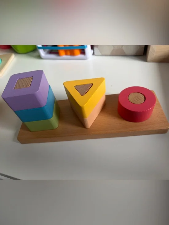 Wooden Shape Stacking Toy - Colorful Learning Set
