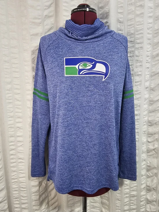 Nike NFL Team Apparel Seattle Seahawks Womens Funnel Neck Dry-Fit Size M