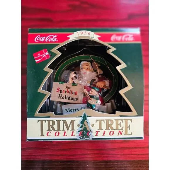 Coca Cola Trim-A-Tree Ornament 1995 Sparkling Holidays Santa NIB