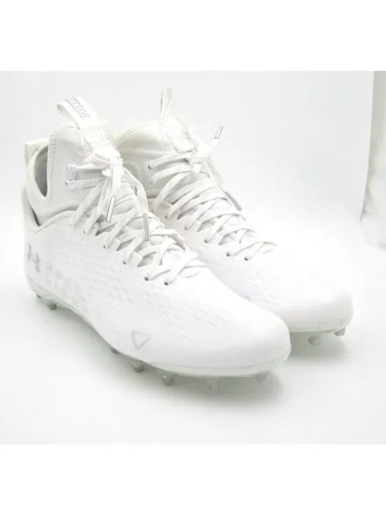 New Under Armour Spotlight Lux MC 2.0 Football Cleats Men Sz 9 White (F12)