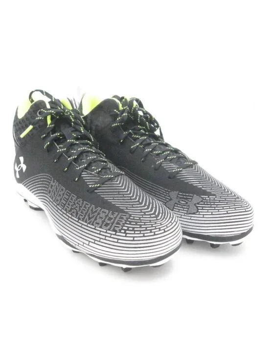 Under Armour Hammer MC 2.0 Cleats Men Sz 10.5 Black White Football (F14)