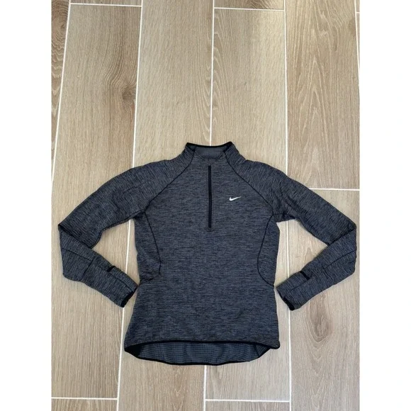 Nike Running Jacket Womens Small Gray Sphere Element 1/4 Zip Long Sleeve Sweater