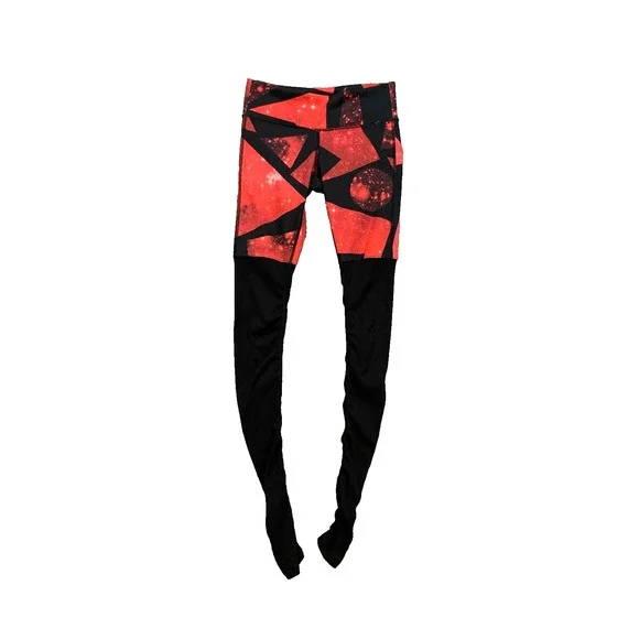 Alo Yoga Leggings Womens XS Extra Small Goddess Airbrush Galaxy Panel Ribbed