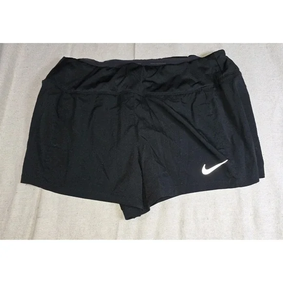 Nike Black running Shorts lined zip pocket medium gym yoga womens