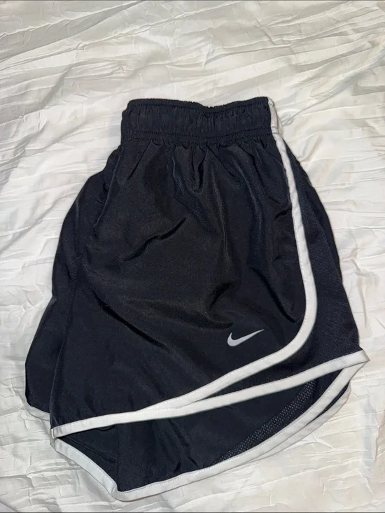 Nike Black  Athletic Shorts with White Piping