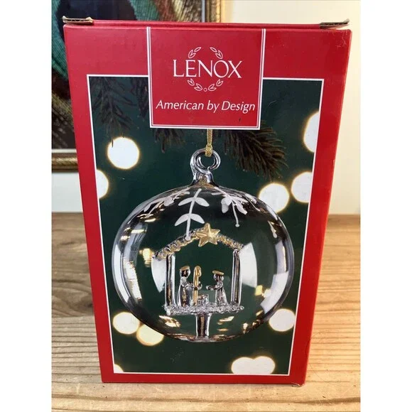 Lenox American by Design Crystal Wonder Nativity Scene Christmas Ornament 4 In