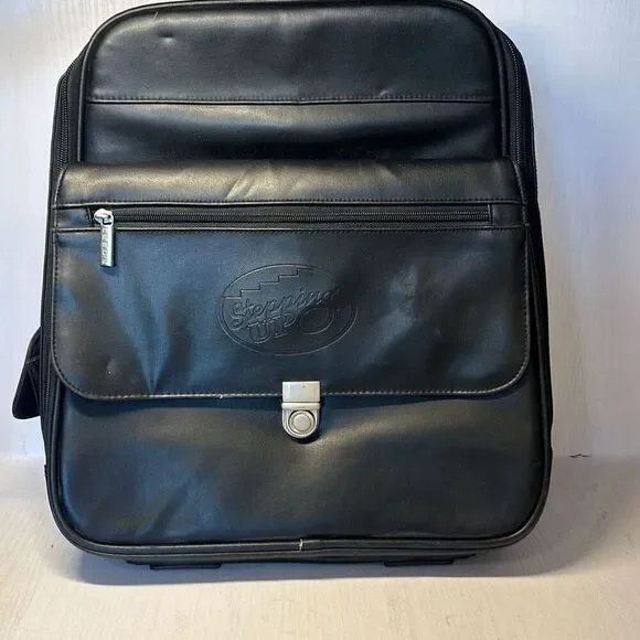 Leeds Backpack Leather Laptop travel bag Brief‎ Case black Style 9100-99