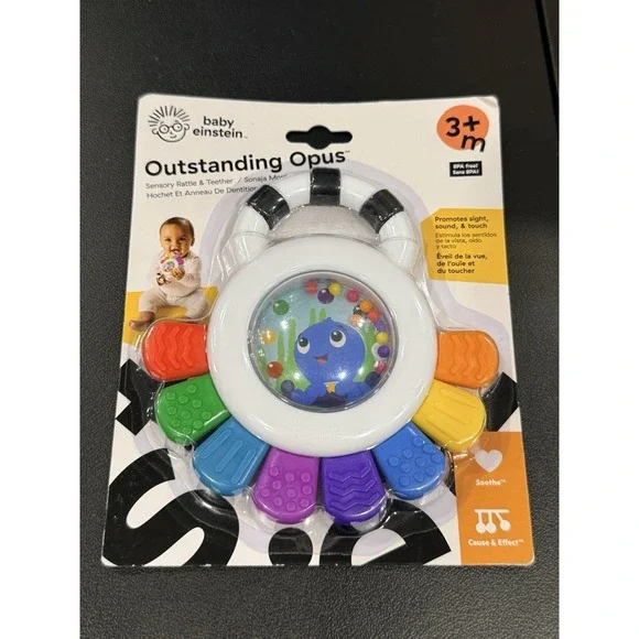 Baby Einstein Outstanding Opus The Octopus Sensory Rattle & Teether Multi-Use