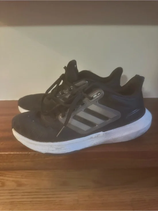 adidas Black Kids Sneakers with White Sole