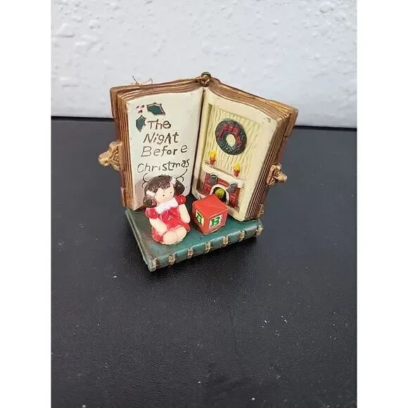Vintage‎ Wang Ornament The Night Before Christmas Book Doll Block 1989