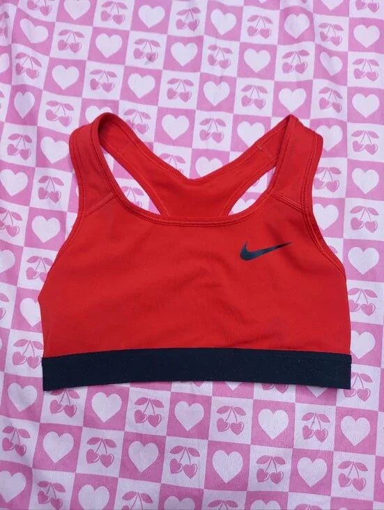 Nike Red Sports Bra with Black Band and Swoosh