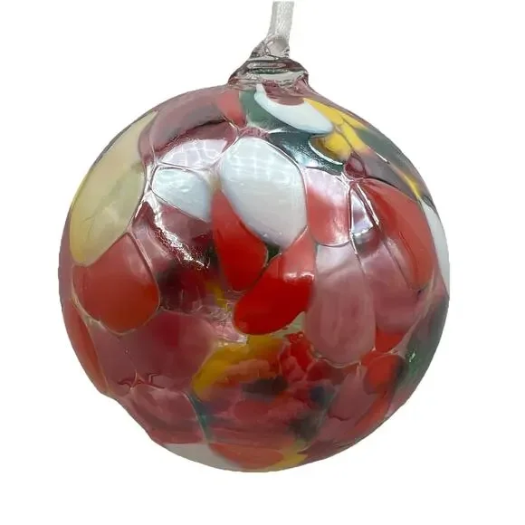 End of Day Hand Blown Art Glass Ball Christmas Ornament 3