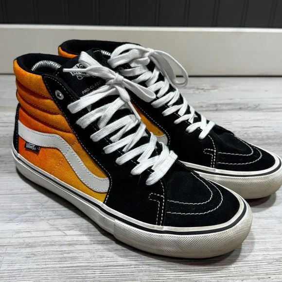 Vans Sk8 Hi Pro Fade Black Orange White VN0845JDSWE Men's Size 7.5