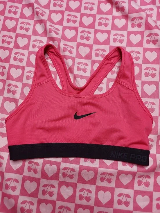Nike Hot Pink Racerback Sports Bra with Black Band