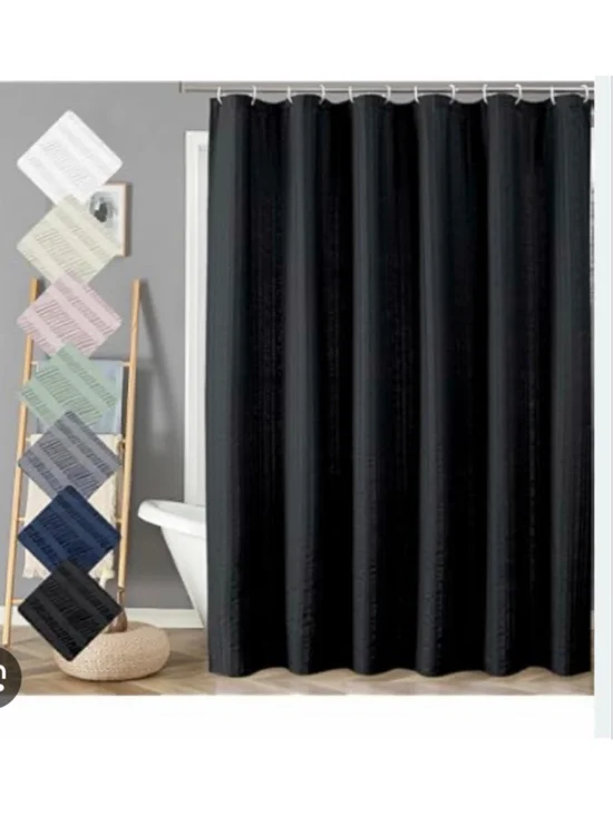 NEW Extra Long Heavy Duty Shower Curtains 72x96” Black 230gsm