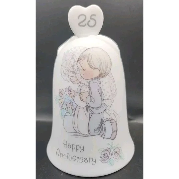Precious Moments 25th Wedding‎ Anniversary Bell Enesco Fifty Couple Love 1989