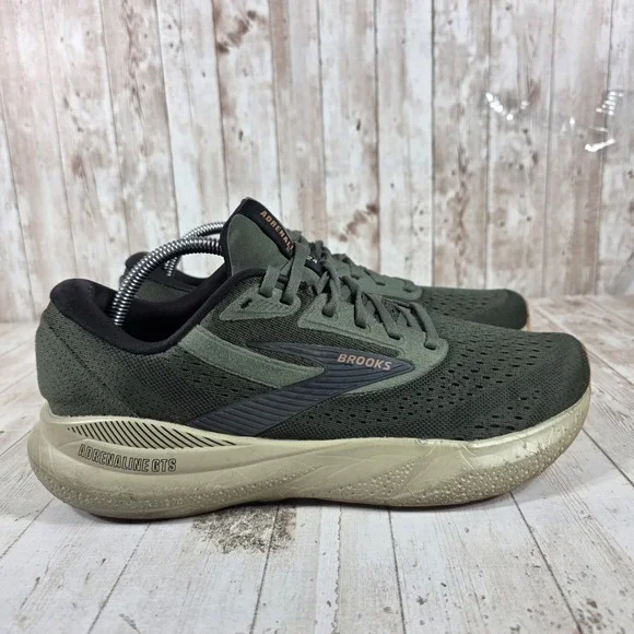 Brooks Adrenaline GTS 24 Mens Running Shoes Olive Green 9.5 D