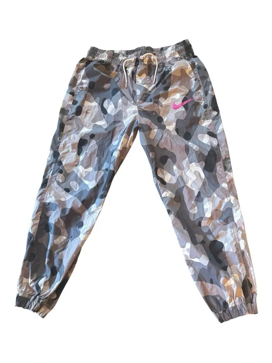Nike Windbreaker Grey/Pink Camo Track Joggers Size M - like new